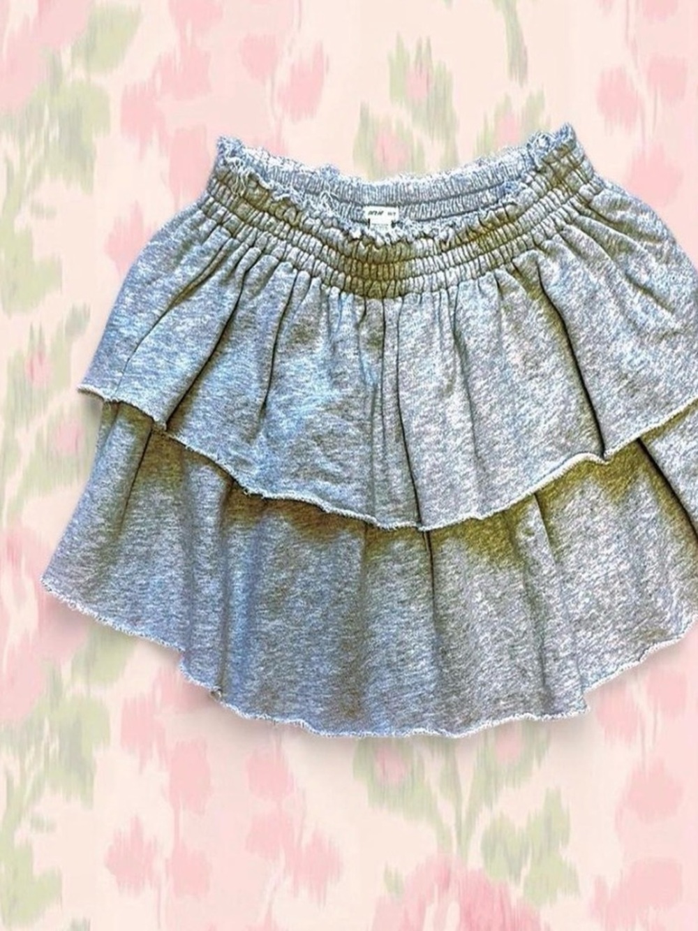 aerie Light Gray Tiered Skater Skirt